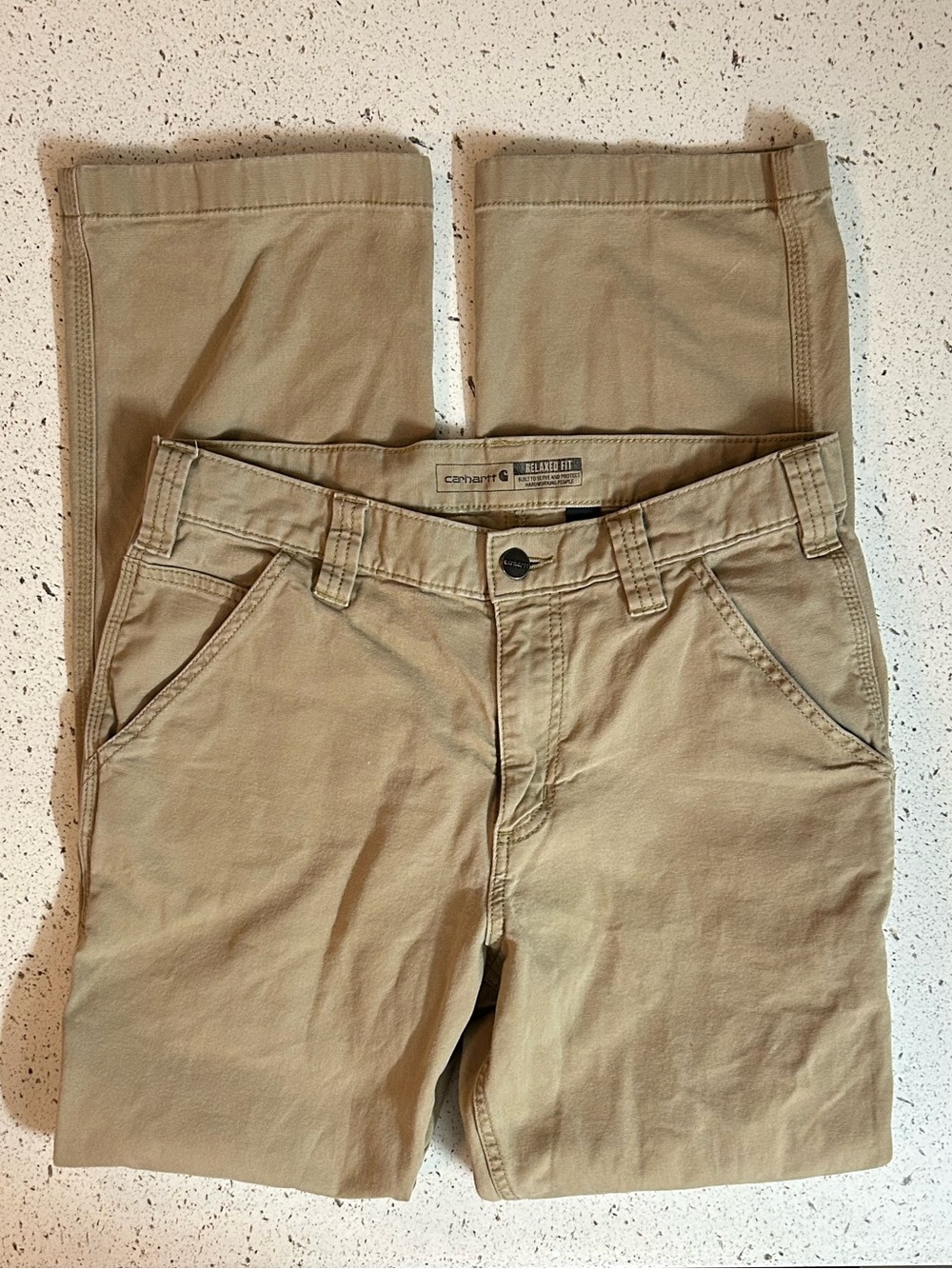 Carhartt Tan Relaxed Fit Straight Leg Rigby Dungaree Size 31x32